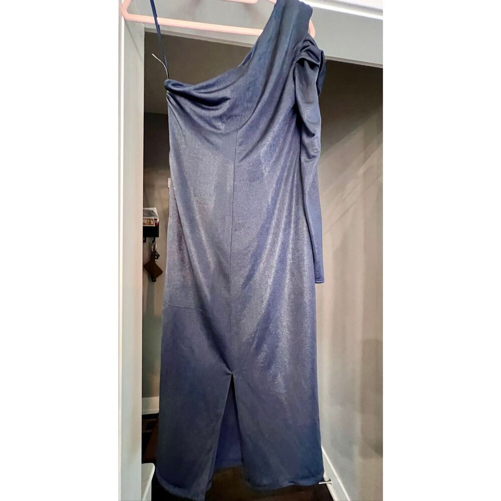 Lauren Ralph Lauren Women's Foil-Print One-Shoulder Dress French Navy Size 4 NWT - Picture 7 of 10